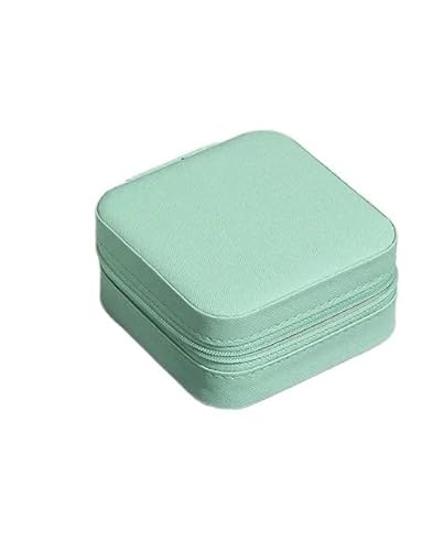 ZSREYFNB Schmuckaufbewahrung Schmuckkästchen aus Leder, tragbare Schmuckschatulle, Aufbewahrung SchmuckkäStchen(Green) von ZSREYFNB