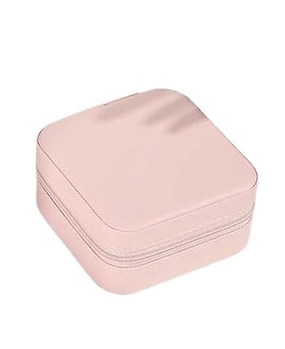 ZSREYFNB Schmuckaufbewahrung Schmuckkästchen aus Leder, tragbare Schmuckschatulle, Aufbewahrung SchmuckkäStchen(PU Light Pink) von ZSREYFNB