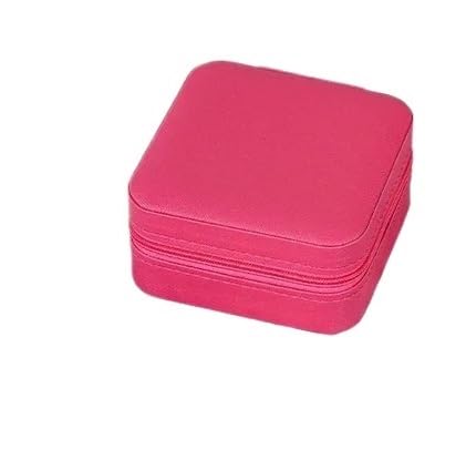 ZSREYFNB Schmuckaufbewahrung Schmuckkästchen aus Leder, tragbare Schmuckschatulle, Aufbewahrung SchmuckkäStchen(Rose Red) von ZSREYFNB