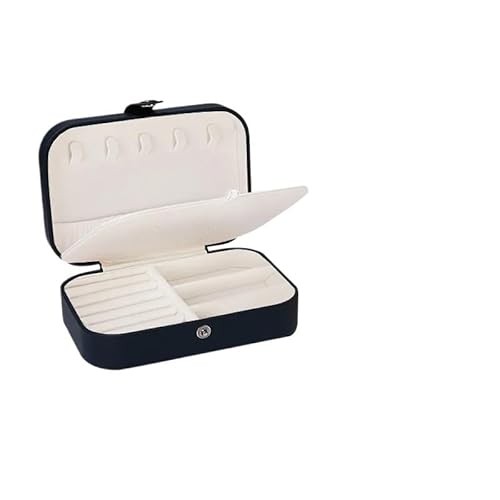 ZSREYFNB Schmuckaufbewahrung Tragbare Schmuckaufbewahrungsbox im einfachen Stil, Exquisite Schmuckschatulle mit großer Kapazität for unterwegs SchmuckkäStchen(Black M) von ZSREYFNB
