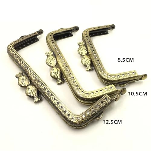 ZSREYFNB Taschenrahmen 10PCS Metall Geldbörse Rahmen Griff for Münze Clutch Bag Zubehör zarte Herstellung Kuss Schließe Schloss Vintage Fischkopf TaschenbüGel(8.5cm Copper) von ZSREYFNB