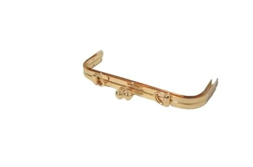 ZSREYFNB Taschenrahmen 18 cm glatter Oberflächen-Schraub-Geldbörsenrahmen mit Ringhaken, handgefertigt, DIY-Stoffkunst, Geldbörsen-Taschen-Zubehör TaschenbüGel(Gold) von ZSREYFNB