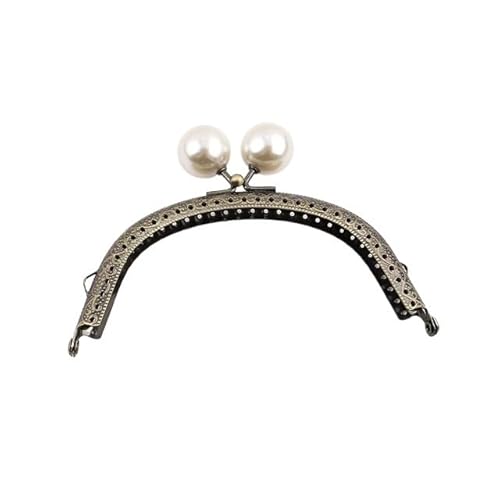 ZSREYFNB Taschenrahmen 1PC 8,5/10,5/12,5/16,5/20,5 cm Perle Brieftasche Metall Griff Rahmen Bogen Geformt DIY geldbörse Kupplung Kuss Schließe Lock Clutch Tasche Zubehör TaschenbüGel(12.5cm) von ZSREYFNB