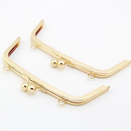ZSREYFNB Taschenrahmen 22 cm Doppelring-Kussverschluss mit Schraubverschluss, goldfarbener Metall-Geldbörsenrahmen, DIY-Geldbörsen-Taschen-Zubehör, 2 Stück TaschenbüGel ZSREYFNB Taschenrahmen 22 cm Doppelring-Kussverschluss mit Schraubverschluss, goldfarbener Metall-Geldbörsenrahmen, DIY-Geldbörsen-Taschen-Zubehör, 2 Stück TaschenbüGel von ZSREYFNB