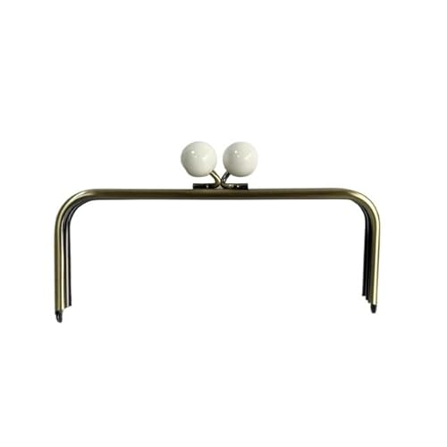ZSREYFNB Taschenrahmen 22 oder 24 cm Kiss Lock Antik Bronze Big Ball Verschluss Metall Geldbörse Rahmen Tasche Zubehör Geldbörse Teile Kunststoff Candy Farbe TaschenbüGel(White,22x9cm) von ZSREYFNB