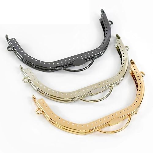 ZSREYFNB Taschenrahmen 5Pcs 13cm Metall Kuss Verschluss Tasche Griffe DIY Nähen Klammern Handgemachte Geldbörse Rahmen for Die Herstellung Von Taschen Nähen Hardware Zubehör TaschenbüGel(Noir) von ZSREYFNB