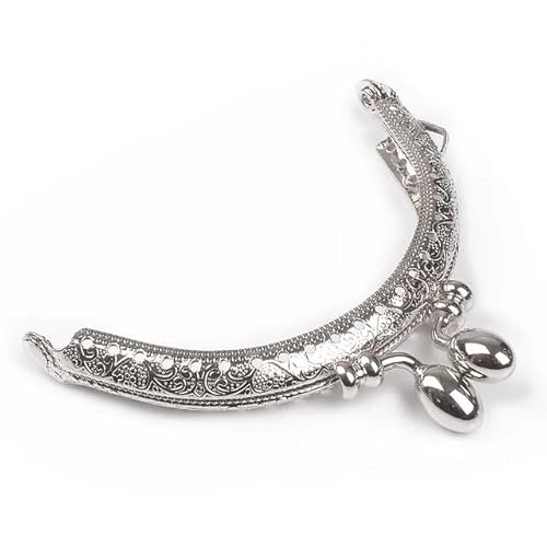ZSREYFNB Taschenrahmen 8,5 cm 20 cm Metall Geldbörsen Rahmen Verschluss Verschluss Tasche Griff Bronze for Clutch Hardware Zubehör TaschenbüGel(Silver-8.5cm) von ZSREYFNB