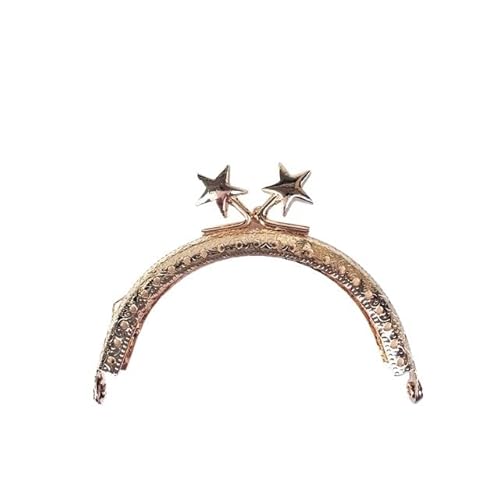 ZSREYFNB Taschenrahmen 8,5 cm Geldbörsen-Rahmengriff for Clutch-Tasche, Münz-Kussverschluss-Schloss, Antik-Bronze-Hardware, Taschenzubehör TaschenbüGel(Light Gold) von ZSREYFNB