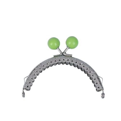 ZSREYFNB Taschenrahmen Bonbonfarbener Metall-Geldbörsenrahmen, Kussverschluss, Vintage-Tasche, Hardware, Tasche, Kussverschluss, Verschluss, Taschenverschlüsse, DIY-Handwerk TaschenbüGel(Green) von ZSREYFNB