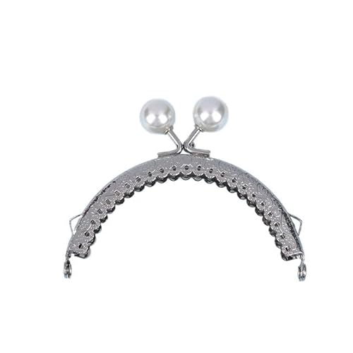 ZSREYFNB Taschenrahmen Bonbonfarbener Metall-Geldbörsenrahmen, Kussverschluss, Vintage-Tasche, Hardware, Tasche, Kussverschluss, Verschluss, Taschenverschlüsse, DIY-Handwerk TaschenbüGel(White) von ZSREYFNB