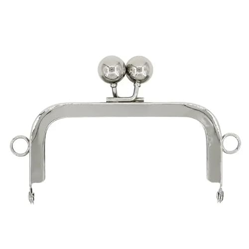 ZSREYFNB Taschenrahmen Geldbörse Rahmen Kuss Verschluss Schloss Tasche Rahmen Schnalle DIY Handwerk Metall Griff Tasche Herstellung Hardware Zubehör TaschenbüGel(Silver) von ZSREYFNB