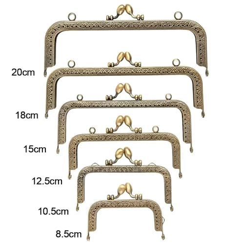 ZSREYFNB Taschenrahmen Geldbörse Verschluss Rahmen Tasche Kuss Verschluss Verschluss Vintage Metall Geldbörse Rahmen for DIY Handwerk Geldbörse Tasche Herstellung TaschenbüGel(10.5cm-) von ZSREYFNB