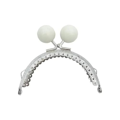 ZSREYFNB Taschenrahmen Metall Geldbörse Rahmen Kuss Verschluss Vintage Candy Farbe Tasche Hardware Geldbörse Rahmen Tasche Kuss Verschluss Schloss DIY Handwerk TaschenbüGel(White) von ZSREYFNB