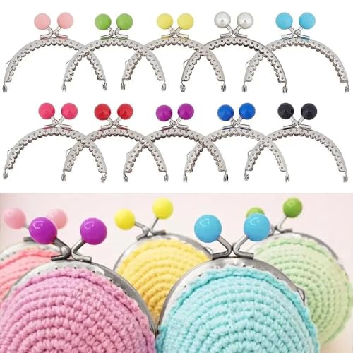 ZSREYFNB Taschenrahmen Metall Geldbörse Rahmen Kuss Verschluss Vintage Candy Farbe Tasche Hardware Geldbörse Rahmen Tasche Kuss Verschluss Schloss DIY Handwerk TaschenbüGel(Yelllow) von ZSREYFNB