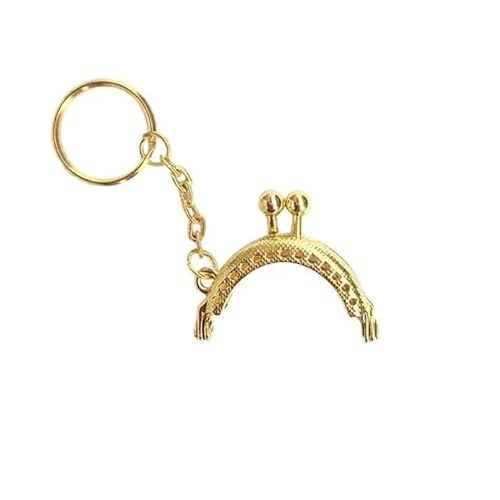 ZSREYFNB Taschenrahmen Metall-Geldbörsen-Rahmen, Kuss-Verschluss, Geldbörsen-Verschluss-Rahmen for die Herstellung von DIY-Handtaschen TaschenbüGel(Gold) von ZSREYFNB
