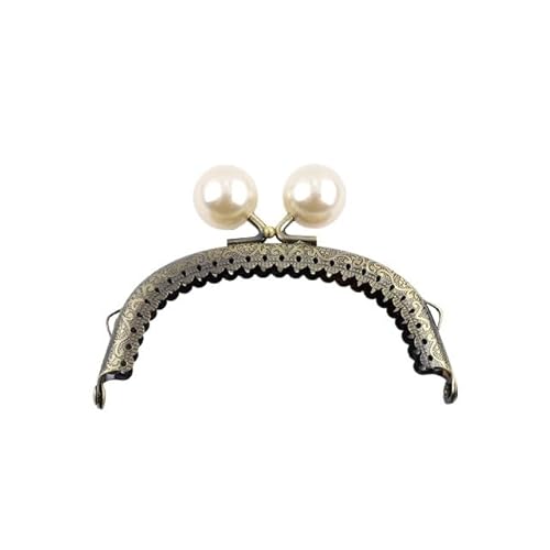 ZSREYFNB Taschenrahmen Perlen-Geldbörse, Metallgriff, Rahmen, Retro, bogenförmig, DIY-Geldbeutel-Kupplung, Kussverschluss, Sperre, Clutch-Taschengriff, Handtaschen-Zubehör TaschenbüGel(10.5cm) von ZSREYFNB