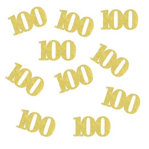 Doppelseitige goldene Glitzer-Papier-Zahlen-Konfetti, 100 Stück, 100 Papier-Streutischkonfetti für 100. Geburtstag, Party, 100. Jahrestag, Party, 100 Tage Partydekoration, 100 Stück Doppelseitige goldene Glitzer-Papier-Zahlen-Konfetti, 100 Stück, 100 Papier-Streutischkonfetti für 100. Geburtstag, Party, 100. Jahrestag, Party, 100 Tage Partydekoration, 100 Stück von ZSTOWY