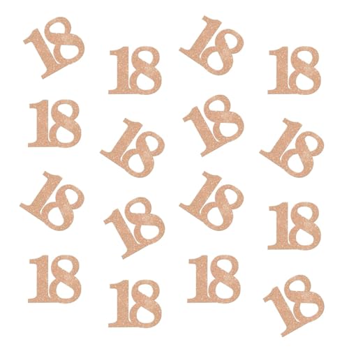 Doppelseitiges Glitzer-Roségold-Papier-Konfetti, 18 Konfetti, Tischkonfetti für 18. Geburtstag, Party, 18. Jahrestag, Party-Dekoration, 100 Stück von ZSTOWY