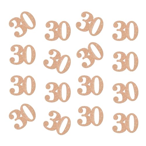 Doppelseitiges Glitzer-Roségold-Papier-Konfetti, 30, Papier-Streu-Tischkonfetti für 30. Geburtstag, Party, 30. Jahrestag, Party-Dekoration, 100 Stück Doppelseitiges Glitzer-Roségold-Papier-Konfetti, 30, Papier-Streu-Tischkonfetti für 30. Geburtstag, Party, 30. Jahrestag, Party-Dekoration, 100 Stück von ZSTOWY