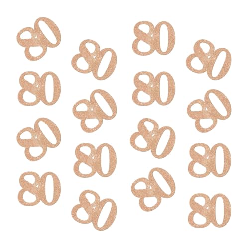 Doppelseitiges Glitzer-Roségold-Papier-Konfetti, 80 Konfetti, Tischkonfetti für 80. Geburtstag, Party, 80. Jahrestag, Party-Dekoration, 100 Stück Doppelseitiges Glitzer-Roségold-Papier-Konfetti, 80 Konfetti, Tischkonfetti für 80. Geburtstag, Party, 80. Jahrestag, Party-Dekoration, 100 Stück von ZSTOWY