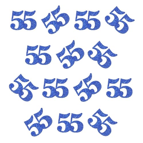 Doppelseitiges blaues Glitzer-Papier-Konfetti, Zahl 55, Konfetti, Tischkonfetti für 55. Geburtstag, Party, 55. Jahrestag, Party-Dekoration, 100 Stück Doppelseitiges blaues Glitzer-Papier-Konfetti, Zahl 55, Konfetti, Tischkonfetti für 55. Geburtstag, Party, 55. Jahrestag, Party-Dekoration, 100 Stück von ZSTOWY