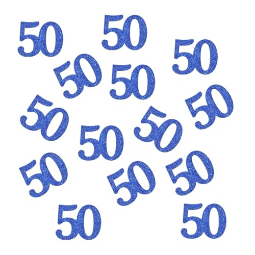 Doppelseitiges blaues Glitzer-Papier-Konfetti, Zahlen 50, Konfetti, Tischkonfetti für 50. Geburtstag, Party, 50. Jahrestag, Party-Dekoration, 100 Stück Doppelseitiges blaues Glitzer-Papier-Konfetti, Zahlen 50, Konfetti, Tischkonfetti für 50. Geburtstag, Party, 50. Jahrestag, Party-Dekoration, 100 Stück von ZSTOWY
