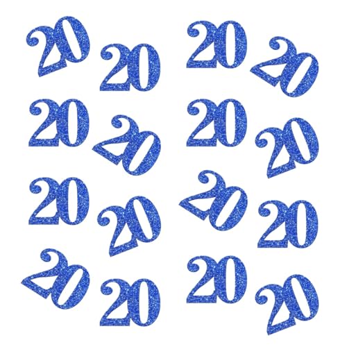 Doppelseitiges blaues Glitzer-Papier-Konfetti mit Zahlen 20, Konfetti, Tischkonfetti für 20. Geburtstag, Party, 20. Jahrestag, Party-Dekoration, 100 Stück Doppelseitiges blaues Glitzer-Papier-Konfetti mit Zahlen 20, Konfetti, Tischkonfetti für 20. Geburtstag, Party, 20. Jahrestag, Party-Dekoration, 100 Stück von ZSTOWY