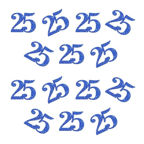 Doppelseitiges blaues Glitzer-Papier-Konfetti mit Zahlen 25, Konfetti, Tischkonfetti für 25. Geburtstag, Party, 25. Jahrestag, Party-Dekoration, 100 Stück Doppelseitiges blaues Glitzer-Papier-Konfetti mit Zahlen 25, Konfetti, Tischkonfetti für 25. Geburtstag, Party, 25. Jahrestag, Party-Dekoration, 100 Stück von ZSTOWY