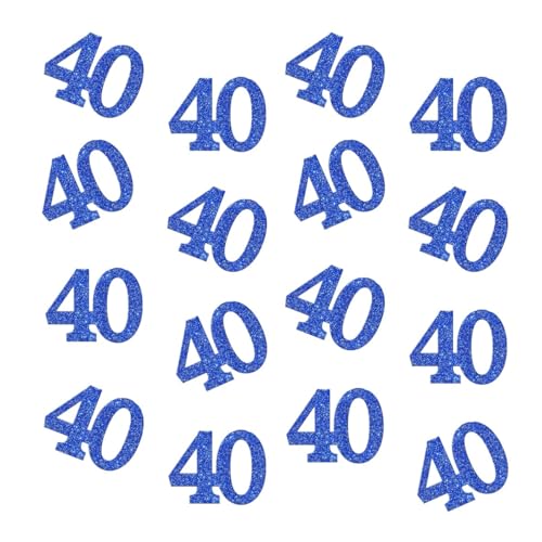 Doppelseitiges blaues Glitzer-Papier-Konfetti mit Zahlen 40, Konfetti, Tischkonfetti für 40. Geburtstag, Party, 40. Jahrestag, Party-Dekoration, 100 Stück Doppelseitiges blaues Glitzer-Papier-Konfetti mit Zahlen 40, Konfetti, Tischkonfetti für 40. Geburtstag, Party, 40. Jahrestag, Party-Dekoration, 100 Stück von ZSTOWY
