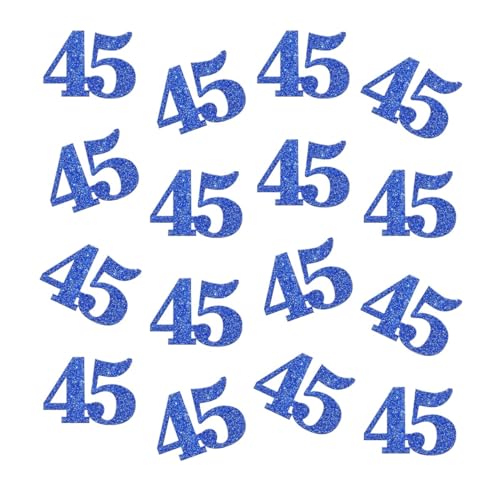 Doppelseitiges blaues Glitzer-Papier-Konfetti mit Zahlen 45, Konfetti, Tischkonfetti für 45. Geburtstag, Party, 45. Jahrestag, Party-Dekoration, 100 Stück Doppelseitiges blaues Glitzer-Papier-Konfetti mit Zahlen 45, Konfetti, Tischkonfetti für 45. Geburtstag, Party, 45. Jahrestag, Party-Dekoration, 100 Stück von ZSTOWY