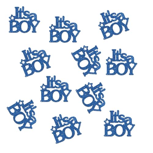 Doppelseitiges blaues Glitzerpapier "It's a Boy" Konfetti für Babypartys, Tischkonfetti für Babyparty, Party, Geschlechtsoffenbarung, Geburtstagsparty-Dekoration, 100 Stück Doppelseitiges blaues Glitzerpapier "It's a Boy" Konfetti für Babypartys, Tischkonfetti für Babyparty, Party, Geschlechtsoffenbarung, Geburtstagsparty-Dekoration, 100 Stück von ZSTOWY
