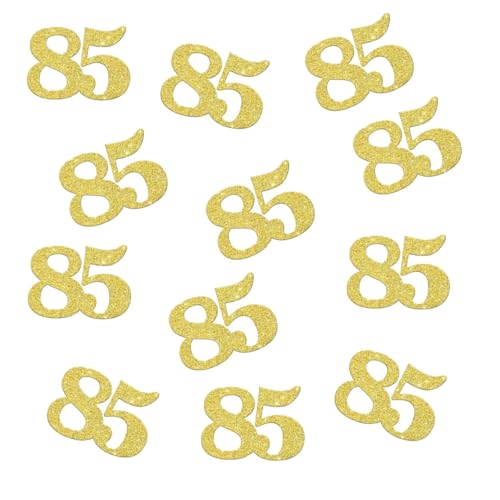 Doppelseitiges goldenes Glitzer-Papier, Zahlen 85, Konfetti, 85, Papier-Streu-Tischkonfetti für 85. Geburtstag, Party, 85. Jahrestag, Party-Dekoration, 100 Stück Doppelseitiges goldenes Glitzer-Papier, Zahlen 85, Konfetti, 85, Papier-Streu-Tischkonfetti für 85. Geburtstag, Party, 85. Jahrestag, Party-Dekoration, 100 Stück von ZSTOWY