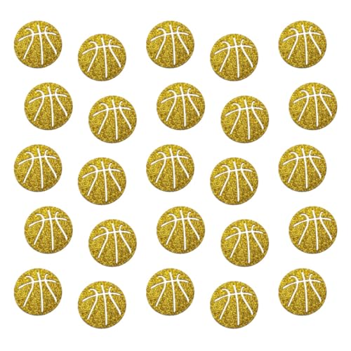 Doppelseitiges goldenes Glitzer-Papier-Basketball-Konfetti für Geburtstagsparty, Babyparty, Basketball, Mottoparty-Dekoration, 100 Stück Doppelseitiges goldenes Glitzer-Papier-Basketball-Konfetti für Geburtstagsparty, Babyparty, Basketball, Mottoparty-Dekoration, 100 Stück von ZSTOWY