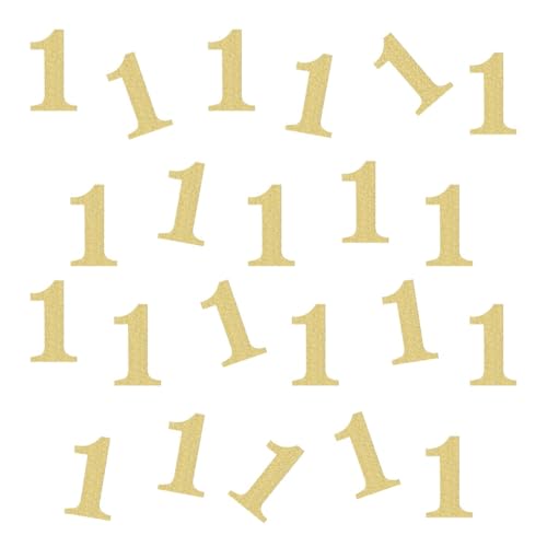 Doppelseitiges goldenes Glitzer-Papier-Konfetti für 1. Geburtstag, Party, Party-Dekoration, 100 Stück Doppelseitiges goldenes Glitzer-Papier-Konfetti für 1. Geburtstag, Party, Party-Dekoration, 100 Stück von ZSTOWY