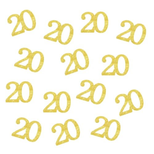 Doppelseitiges goldenes Glitzer-Papier-Konfetti mit Zahlen 20, Konfetti, Tischkonfetti für 20. Geburtstag, Party, 20. Jahrestag, Party-Dekoration, 100 Stück Doppelseitiges goldenes Glitzer-Papier-Konfetti mit Zahlen 20, Konfetti, Tischkonfetti für 20. Geburtstag, Party, 20. Jahrestag, Party-Dekoration, 100 Stück von ZSTOWY