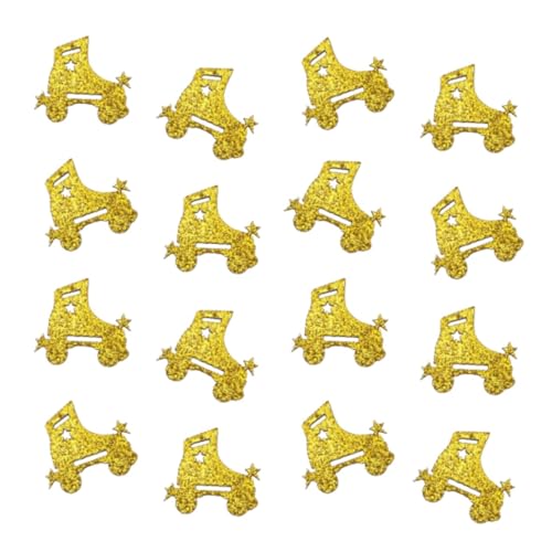Doppelseitiges goldenes Glitzer-Papier-Rollschuh-Party-Konfetti für Geburtstagsparty, Rollschuhlaufen, Mottoparty-Dekoration, 100 Stück Doppelseitiges goldenes Glitzer-Papier-Rollschuh-Party-Konfetti für Geburtstagsparty, Rollschuhlaufen, Mottoparty-Dekoration, 100 Stück von ZSTOWY