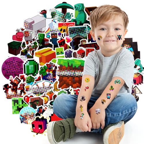 100 Stück Minecraft Sticker Aufkleber Pack - Deko für Auto, Laptop, Skateboard, Fahrrad, Moped, Motorrad - Geeignet für Erwachsene und Kinder von ZSYFBFYSK