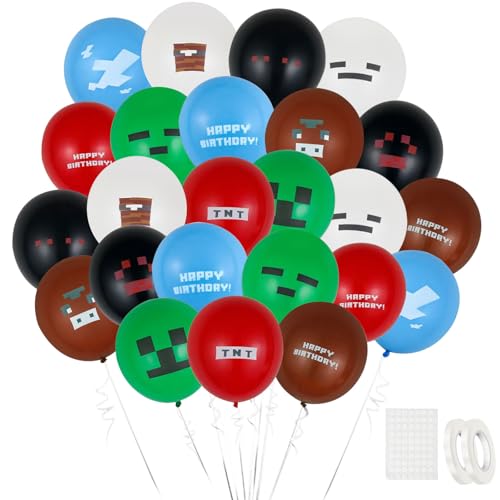24 Pixel-Luftballons, Gaming-Mottoparty-Zubehör für Jungen und Mädchen, Pixel-Ballons, Geburtstagsparty, Raumdekoration 24 Pixel-Luftballons, Gaming-Mottoparty-Zubehör für Jungen und Mädchen, Pixel-Ballons, Geburtstagsparty, Raumdekoration von ZSYIULIA