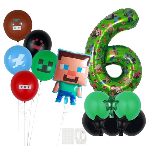 Riesiges Folienballon-Set, 101,6 cm, für Party-Dekorationen, 6. Happy Birthday-Ballons, Zahlen, für Kindergeburtstag, Party, Gaming, Mottoparty, Dekoration Riesiges Folienballon-Set, 101,6 cm, für Party-Dekorationen, 6. Happy Birthday-Ballons, Zahlen, für Kindergeburtstag, Party, Gaming, Mottoparty, Dekoration von ZSYIULIA