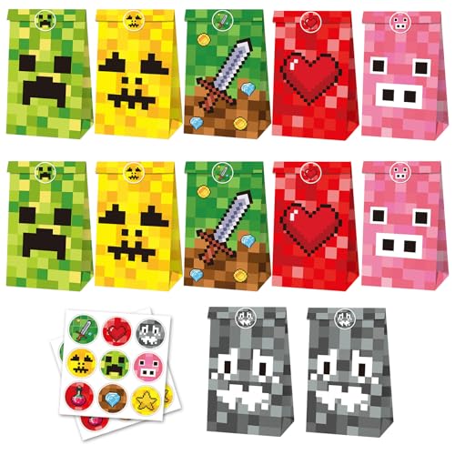 ZSYIULIA Miner Partytütenfüller 12-teiliges Set, Gamer-Partybevorzugungen mit Geschenktüten, ultimatives Gaming-Geburtstagszubehör für Kinder, Jungen-Themen-Dekorationen ZSYIULIA Miner Partytütenfüller 12-teiliges Set, Gamer-Partybevorzugungen mit Geschenktüten, ultimatives Gaming-Geburtstagszubehör für Kinder, Jungen-Themen-Dekorationen von ZSYIULIA