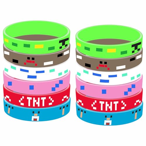 ZSYIULIA Miner Wristbands Gaming Party Bag Fillers 12 Piece Set, Gamer Party Favors Rubber Bracelet, Ultimate Gaming Birthday Supplies for Kids, Boys Themed Decorations ZSYIULIA Miner Wristbands Gaming Party Bag Fillers 12 Piece Set, Gamer Party Favors Rubber Bracelet, Ultimate Gaming Birthday Supplies for Kids, Boys Themed Decorations von ZSYIULIA