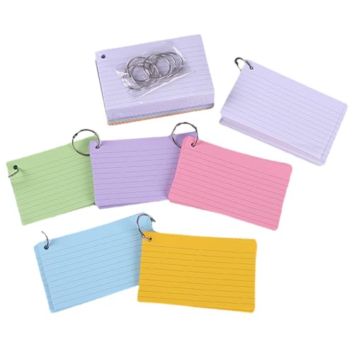 Bunte Karteikarten, 7,6 x 12,7 cm, gelocht, liniert, Notizkarte, Lernkarte für Schule, Uni, Studium, bunte Karteikarten, 7,6 x 12,7 cm, 500 Blatt Bunte Karteikarten, 7,6 x 12,7 cm, gelocht, liniert, Notizkarte, Lernkarte für Schule, Uni, Studium, bunte Karteikarten, 7,6 x 12,7 cm, 500 Blatt von ZSYTF
