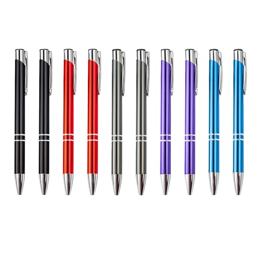 Metall-Kugelschreiber für Büro, Signierstift, einziehbarer Kugelschreiber, nachfüllbar, reibungsloses Schreiben, Business-Geschenk, Schreib- und Zeichenwerkzeuge, 10 Stück von ZSYTF