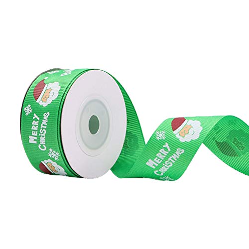Ripsband mit Weihnachtsmann-Druck, Grün, für Geschenkverpackungen, festliche Party-Dekoration, Schleifen, Kranzband, 7 Rollen, 9,1 m, 25 mm Ripsband mit Weihnachtsmann-Druck, Grün, für Geschenkverpackungen, festliche Party-Dekoration, Schleifen, Kranzband, 7 Rollen, 9,1 m, 25 mm von ZSYTF
