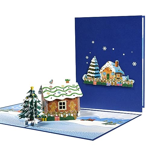 ZSYTF Handgefertigte Weihnachtskarte, festliche 3D-Papier-Bastelgrüße, Weihnachtskarte für Feiertage von ZSYTF