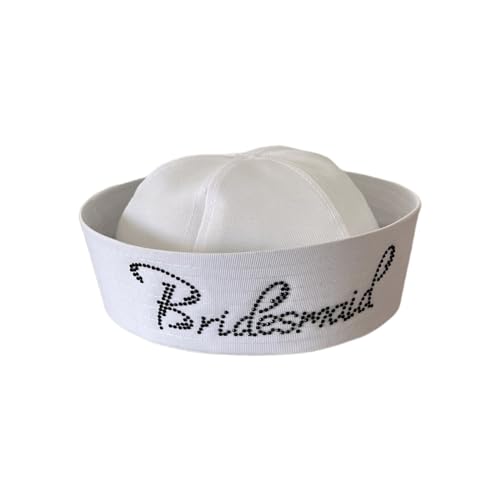 ZSYTF Hut für Junggesellinnenabschiede, Brautjungfern, mit Kristallen, Party, Brautjungfer, Maskerade, Party, Hut, Marine-Hochzeit, Brautjungfernhüte von ZSYTF