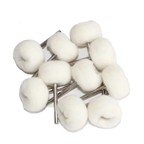 ZSjing 1" Schleifkopf Aus Wollfilz, Schleifscheibe, 2,35/3 Mm Schaft, Baumwollfaden, Mini-Polierbürste(Cashmere 10pcs,2.35mm Shank) von ZSjing
