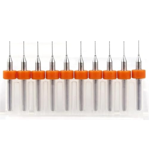 ZSjing CNC-Fräserwerkzeug 0,4 mm 0,45 mm, 10 Stück Hartmetall-Leiterplattenbohrer, Mini-Graviermaschine, Mini-Bohrer, Maschinenteile, CNC-Werkzeug, CNC-Fräsen(0.4mm 10pcs) von ZSjing
