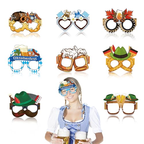 ZTA Oktoberfest Partybrillen Set, 8 Stück Lustige Brillen aus Papier für Oktoberfest Dekoration und Bayerische Feierlichkeiten Bierfest Oktoberfest deko ZTA Oktoberfest Partybrillen Set, 8 Stück Lustige Brillen aus Papier für Oktoberfest Dekoration und Bayerische Feierlichkeiten Bierfest Oktoberfest deko von ZTA