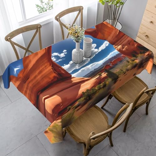 ZTPOWQA Arches Nationalpark-Standard-Druck, Esstischdecke, rechteckig, wasserdicht, wiederverwendbar, für Esstisch, Party, 89 x 140 cm von ZTPOWQA
